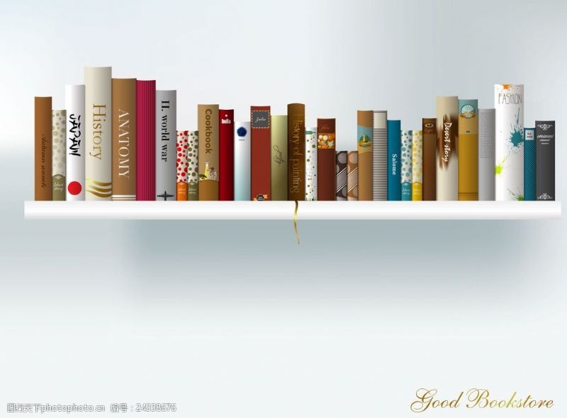 書本書架矢量素材 書籍世界的美學呈現與創意表達